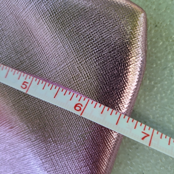 Betsey Johnson Saffiano Blush Metallic Bow Wristlet‎ Clutch Pouch zip bag - Picture 6 of 16